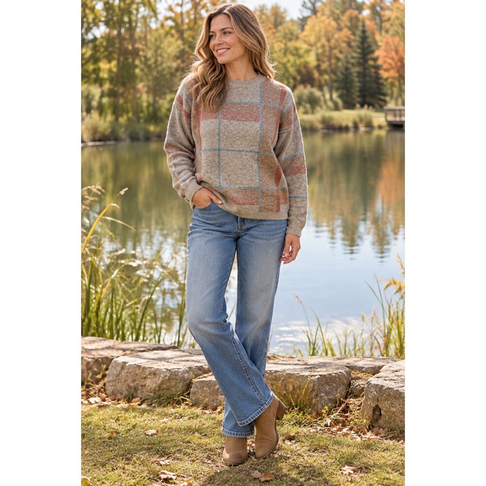 Vintage Women’s Plaid Pullover Sweater Heavy Cozy Preppy Cottage Small by Roolee